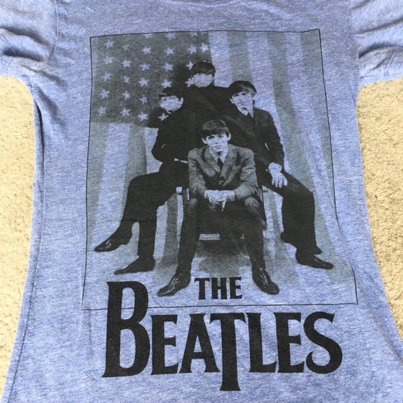 The Beatles Blue Women's Cut T-Shirt - Picture 3 of 3